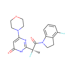 C[C@@](F)(C(=O)N1CCc2c(F)cccc21)c1nc(N2CCOCC2)cc(=O)[nH]1 ZINC000147095450