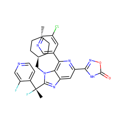 C[C@@](F)(c1ccncc1F)c1nc2cc(-c3noc(=O)[nH]3)nc(-c3cncc(Cl)c3)c2n1C[C@H]1CC[C@H](C)CC1 ZINC000261168237