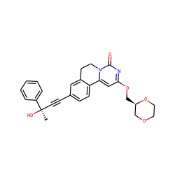 C[C@@](O)(C#Cc1ccc2c(c1)CCn1c-2cc(OC[C@@H]2COCCO2)nc1=O)c1ccccc1 ZINC000142908404