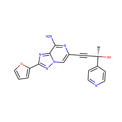 C[C@@](O)(C#Cc1cn2nc(-c3ccco3)nc2c(N)n1)c1ccncc1 ZINC000028350464