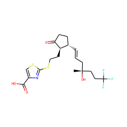 C[C@@](O)(C/C=C/[C@H]1CCC(=O)[C@@H]1CCSc1nc(C(=O)O)cs1)CCC(F)(F)F ZINC000116564723