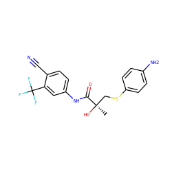C[C@@](O)(CSc1ccc(N)cc1)C(=O)Nc1ccc(C#N)c(C(F)(F)F)c1 ZINC000013554385