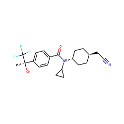 C[C@@](O)(c1ccc(C(=O)N(C2CC2)[C@H]2CC[C@H](CC#N)CC2)cc1)C(F)(F)F ZINC000102982660