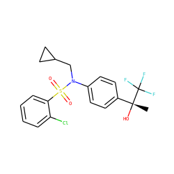C[C@@](O)(c1ccc(N(CC2CC2)S(=O)(=O)c2ccccc2Cl)cc1)C(F)(F)F ZINC000034891907