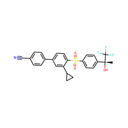 C[C@@](O)(c1ccc(S(=O)(=O)c2ccc(-c3ccc(C#N)cc3)cc2C2CC2)cc1)C(F)(F)F ZINC000064559352