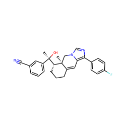 C[C@@](O)(c1cccc(C#N)c1)[C@H]1CCCC2=Cc3c(-c4ccc(F)cc4)ncn3C[C@@]21C ZINC000045253790