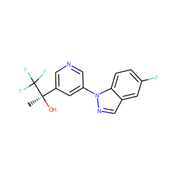 C[C@@](O)(c1cncc(-n2ncc3cc(F)ccc32)c1)C(F)(F)F ZINC000221344907