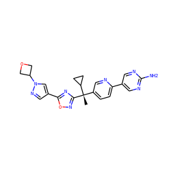 C[C@@](c1ccc(-c2cnc(N)nc2)nc1)(c1noc(-c2cnn(C3COC3)c2)n1)C1CC1 ZINC000114768881