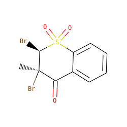 C[C@@]1(Br)C(=O)c2ccccc2S(=O)(=O)[C@@H]1Br ZINC000071296369