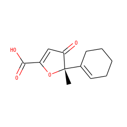 C[C@@]1(C2=CCCCC2)OC(C(=O)O)=CC1=O ZINC000038151417