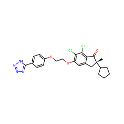 C[C@@]1(C2CCCC2)Cc2cc(OCCOc3ccc(-c4nnn[nH]4)cc3)c(Cl)c(Cl)c2C1=O ZINC000028130242