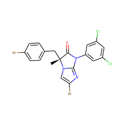 C[C@@]1(Cc2ccc(Br)cc2)C(=O)N(c2cc(Cl)cc(Cl)c2)c2nc(Br)cn21 ZINC000028464354