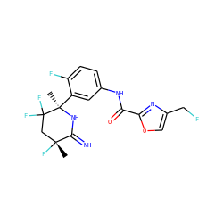 C[C@@]1(F)CC(F)(F)[C@@](C)(c2cc(NC(=O)c3nc(CF)co3)ccc2F)NC1=N ZINC001772575756