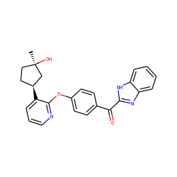 C[C@@]1(O)CC[C@H](c2cccnc2Oc2ccc(C(=O)c3nc4ccccc4[nH]3)cc2)C1 ZINC000139163360