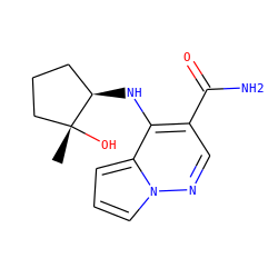 C[C@@]1(O)CCC[C@H]1Nc1c(C(N)=O)cnn2cccc12 ZINC000299822918