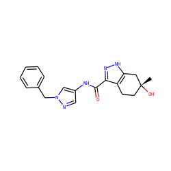 C[C@@]1(O)CCc2c(C(=O)Nc3cnn(Cc4ccccc4)c3)n[nH]c2C1 ZINC000169348890