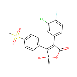 C[C@@]1(O)OC(=O)C(c2ccc(F)c(Cl)c2)=C1c1ccc(S(C)(=O)=O)cc1 ZINC000013488611