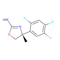 C[C@@]1(c2cc(F)c(F)cc2F)COC(N)=N1 ZINC000169698854