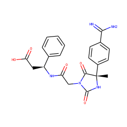 C[C@@]1(c2ccc(C(=N)N)cc2)NC(=O)N(CC(=O)N[C@@H](CC(=O)O)c2ccccc2)C1=O ZINC000003919158