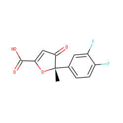C[C@@]1(c2ccc(F)c(F)c2)OC(C(=O)O)=CC1=O ZINC000038151413