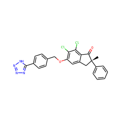 C[C@@]1(c2ccccc2)Cc2cc(OCc3ccc(-c4nnn[nH]4)cc3)c(Cl)c(Cl)c2C1=O ZINC000028334862