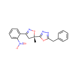 C[C@@]1(c2nnc(Cc3ccccc3)o2)CC(c2ccccc2[N+](=O)[O-])=NO1 ZINC000012726018
