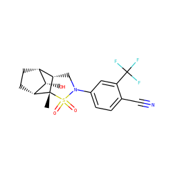 C[C@@]12[C@@H]3CC[C@@H]([C@@H]3O)[C@@H]1CN(c1ccc(C#N)c(C(F)(F)F)c1)S2(=O)=O ZINC001772624676