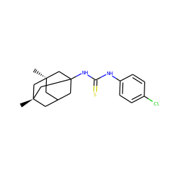 C[C@@]12CC3CC(NC(=S)Nc4ccc(Cl)cc4)(C1)C[C@](C)(C3)C2 ZINC000016605683