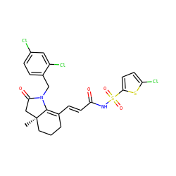 C[C@@]12CCCC(/C=C/C(=O)NS(=O)(=O)c3ccc(Cl)s3)=C1N(Cc1ccc(Cl)cc1Cl)C(=O)C2 ZINC000049867460