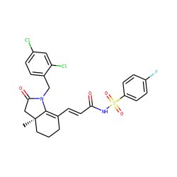 C[C@@]12CCCC(/C=C/C(=O)NS(=O)(=O)c3ccc(F)cc3)=C1N(Cc1ccc(Cl)cc1Cl)C(=O)C2 ZINC000049867806