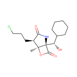 C[C@@]12OC(=O)[C@]1([C@@H](O)C1CCCCC1)NC(=O)[C@@H]2CCCCl ZINC000103239054