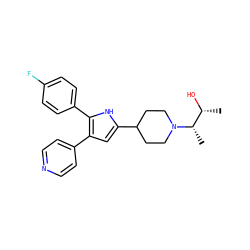 C[C@@H]([C@@H](C)O)N1CCC(c2cc(-c3ccncc3)c(-c3ccc(F)cc3)[nH]2)CC1 ZINC000028526646