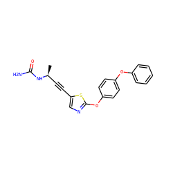 C[C@@H](C#Cc1cnc(Oc2ccc(Oc3ccccc3)cc2)s1)NC(N)=O ZINC000008582035