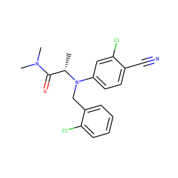 C[C@@H](C(=O)N(C)C)N(Cc1ccccc1Cl)c1ccc(C#N)c(Cl)c1 ZINC000042966323