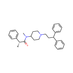 C[C@@H](C(=O)N(C)C1CCN(CCC(c2ccccc2)c2ccccc2)CC1)c1ccccc1 ZINC000028131641