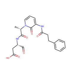 C[C@@H](C(=O)N[C@H](C=O)CC(=O)O)n1cccc(NC(=O)CCc2ccccc2)c1=O ZINC000026288149