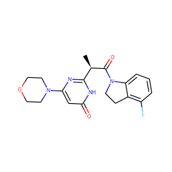 C[C@@H](C(=O)N1CCc2c(F)cccc21)c1nc(N2CCOCC2)cc(=O)[nH]1 ZINC000146999385