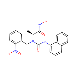 C[C@@H](C(=O)NO)N(Cc1ccccc1[N+](=O)[O-])C(=O)Nc1cccc2ccccc12 ZINC000013863203