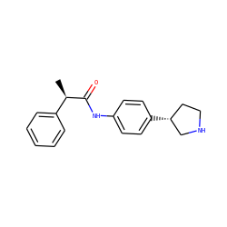 C[C@@H](C(=O)Nc1ccc([C@@H]2CCNC2)cc1)c1ccccc1 ZINC000117719791
