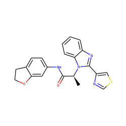 C[C@@H](C(=O)Nc1ccc2c(c1)OCC2)n1c(-c2cscn2)nc2ccccc21 ZINC000073293946