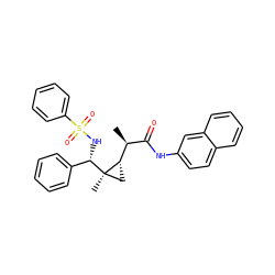 C[C@@H](C(=O)Nc1ccc2ccccc2c1)[C@@H]1C[C@@]1(C)[C@@H](NS(=O)(=O)c1ccccc1)c1ccccc1 ZINC000033363661