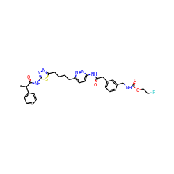 C[C@@H](C(=O)Nc1nnc(CCCCc2ccc(NC(=O)Cc3cccc(CNC(=O)OCCF)c3)nn2)s1)c1ccccc1 ZINC000169698530