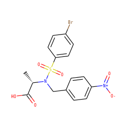 C[C@@H](C(=O)O)N(Cc1ccc([N+](=O)[O-])cc1)S(=O)(=O)c1ccc(Br)cc1 ZINC000013840007