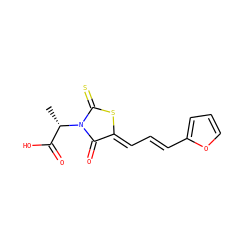 C[C@@H](C(=O)O)N1C(=O)/C(=C/C=C/c2ccco2)SC1=S ZINC000004356960