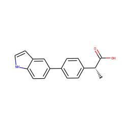 C[C@@H](C(=O)O)c1ccc(-c2ccc3[nH]ccc3c2)cc1 ZINC000026838248