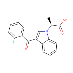 C[C@@H](C(=O)O)n1cc(C(=O)c2ccccc2F)c2ccccc21 ZINC000013820968
