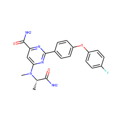 C[C@@H](C(N)=O)N(C)c1cc(C(N)=O)nc(-c2ccc(Oc3ccc(F)cc3)cc2)n1 ZINC000142495759