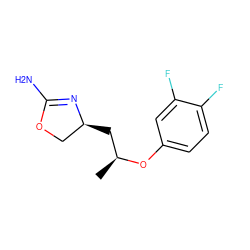 C[C@@H](C[C@H]1COC(N)=N1)Oc1ccc(F)c(F)c1 ZINC000117261316