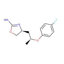 C[C@@H](C[C@H]1COC(N)=N1)Oc1ccc(F)cc1 ZINC000117258036