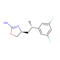 C[C@@H](C[C@H]1COC(N)=N1)c1cc(F)cc(F)c1 ZINC000149324230